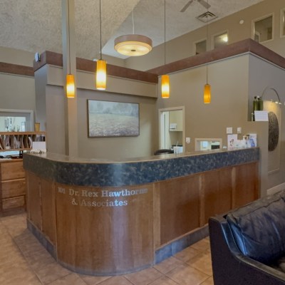 Reception desk at Cornerstone Dental Group