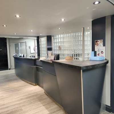 Reception desk at Bay Dental Group