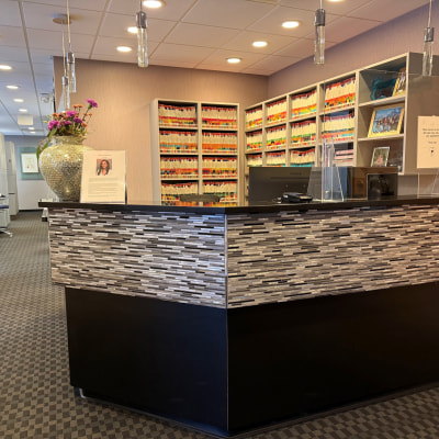 Reception desk at Victoria BC Dental