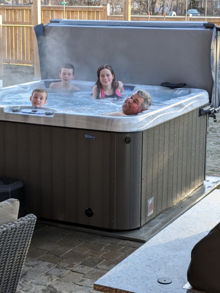 Relaxing in the spa with loved ones
