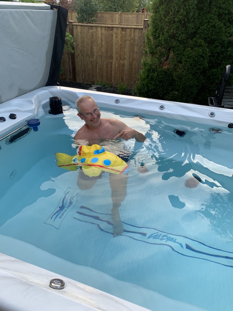 An inflatable yellow submarine in the spa