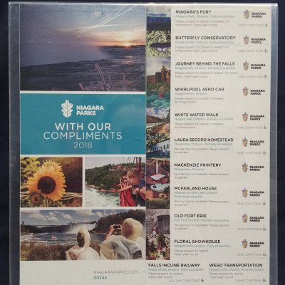 2 Passes to Niagara Parks Attractions & Historic Sites