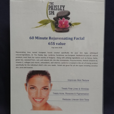 60 Minute Reguvenating Facial at the Paisley Spa