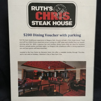 $200 to Ruth's Chris Steakhouse