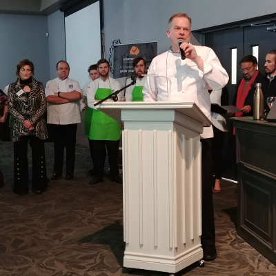 Chef Craig Youdale Announcing Platinum Ladle Award
